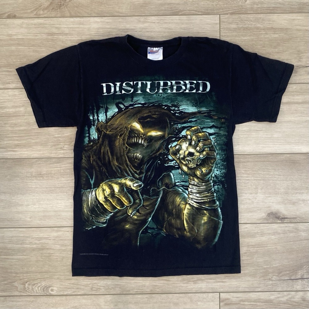 Disturbed 2010 T-Shirt Adult Size Small Black Rock Band Tee Grunge Goth Skull T